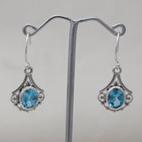 925 Starling Silver Blue Topaz Earring