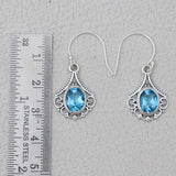 925 Starling Silver Blue Topaz Earring