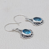 925 Starling Silver Blue Topaz Earring