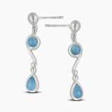 Larimar Silver Earrings