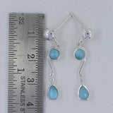 Larimar Silver Earrings