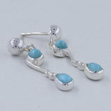Larimar Silver Earrings