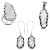 Natural Pearl Gemstone Jewelry Set - 925 Sterling Silver