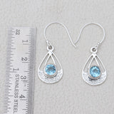 925 Starling Silver Blue Topaz Earring