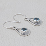 925 Starling Silver Blue Topaz Earring