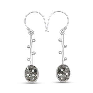 925 Sterling Silver Pyrite Earrings