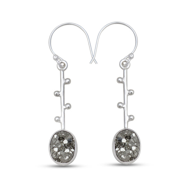 925 Sterling Silver Pyrite Earrings