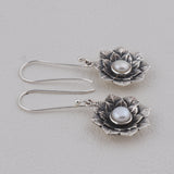 Beautiful Flower Shape Pearl Jewelry Set 925 Sterling Silver