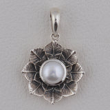 Beautiful Flower Shape Pearl Jewelry Set 925 Sterling Silver