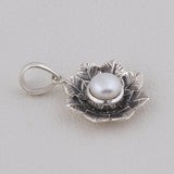 Beautiful Flower Shape Pearl Jewelry Set 925 Sterling Silver