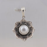 Beautiful Flower Shape Pearl Jewelry Set 925 Sterling Silver