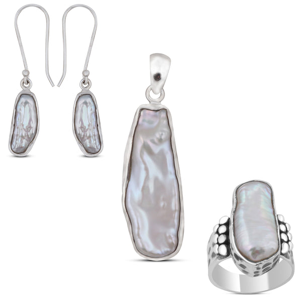 Freshwater Pearl Jewelry Set 925 Sterling Silver
