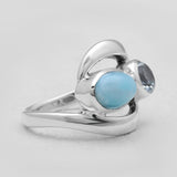 Dual Larimar Sterling Silver Rings