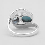 Dual Larimar Sterling Silver Rings
