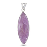 Large kunzite Gemstone Plain 925 Silver Pendant