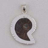 Unique Ammonite Fossil Jewelry Set 925 Sterling Silver