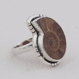 Unique Ammonite Fossil Jewelry Set 925 Sterling Silver