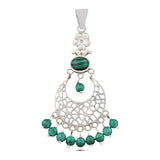 Beautiful Malachite Jewelry Set Pendant & Earring 925 Sterling Silver