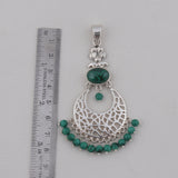 Beautiful Malachite Jewelry Set Pendant & Earring 925 Sterling Silver