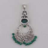 Beautiful Malachite Jewelry Set Pendant & Earring 925 Sterling Silver