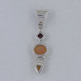 Ethiopian Opal & Garnet 925 Sterling Silver Pendant