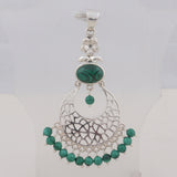 Beautiful Malachite Jewelry Set Pendant & Earring 925 Sterling Silver