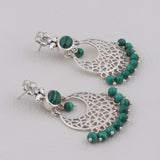 Beautiful Malachite Jewelry Set Pendant & Earring 925 Sterling Silver