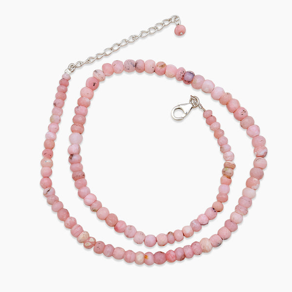 Pink Opal Gemstone Beads Necklaces
