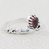 Natural Garnet 925 Sterling Silver Ring