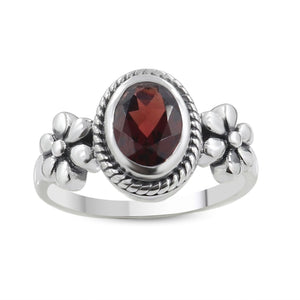 Purple Amethyst 925 Sterling Silver Flower Rings