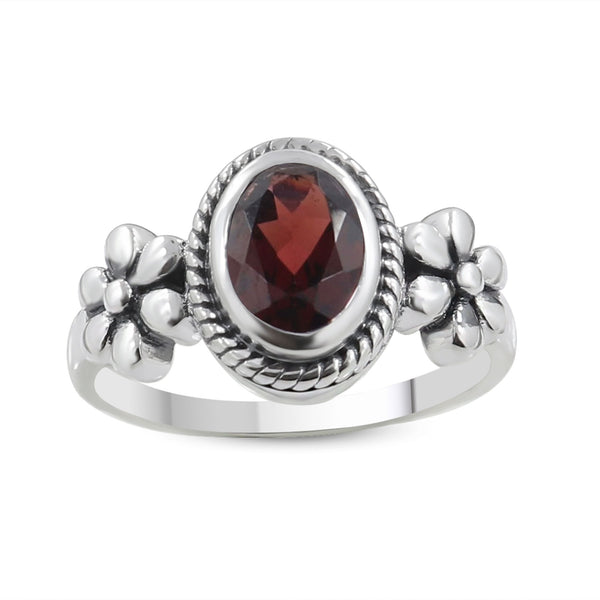 Purple Amethyst 925 Sterling Silver Flower Rings