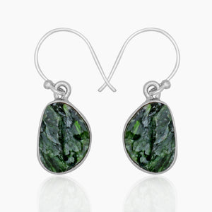 Chrome Diopside Silver Earrings