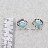 Rainbow Moonstone Silver Earrings