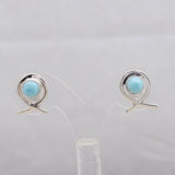 Rainbow Moonstone Silver Earrings