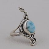 925 Sterling Silver Pendant Set Made with Larimar Gemstone