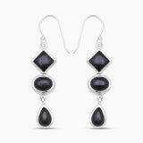 Rainbow Moonstone Silver Earrings