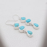 Rainbow Moonstone Silver Earrings