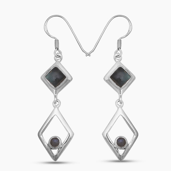 Labradorite Silver Earrings