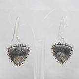 Pyrite With Chalcedony Silver Earring