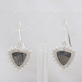 Pyrite With Chalcedony Silver Earring