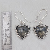 Pyrite With Chalcedony Silver Earring