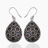 Smoky Quartz Silver Earrings