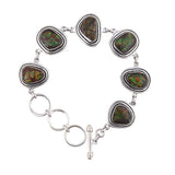 Natural Ammolite Sterling Silver Jewelry Set