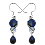 925 Sterling Silver Azurite Malachite Earring