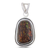 Natural Ammolite Sterling Silver Jewelry Set