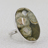 Natural Ocean Jasper Silver Ring