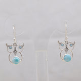 Rainbow Moonstone Silver Earrings