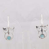 Rainbow Moonstone Silver Earrings