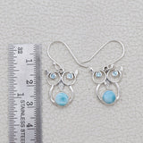 Rainbow Moonstone Silver Earrings