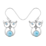 Rainbow Moonstone Silver Earrings